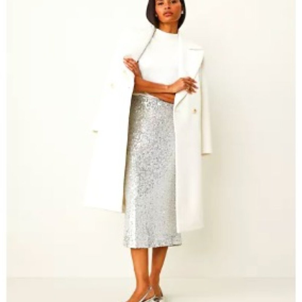 NWOT ANN TAYLOR Sequin column midi skirt